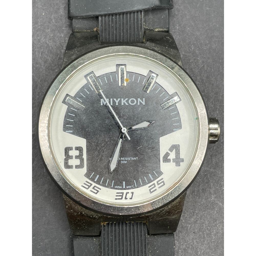 Miykon Men's Quartz Sport Style Watch Rubber Strap Black 47.6mm B2A38-3061